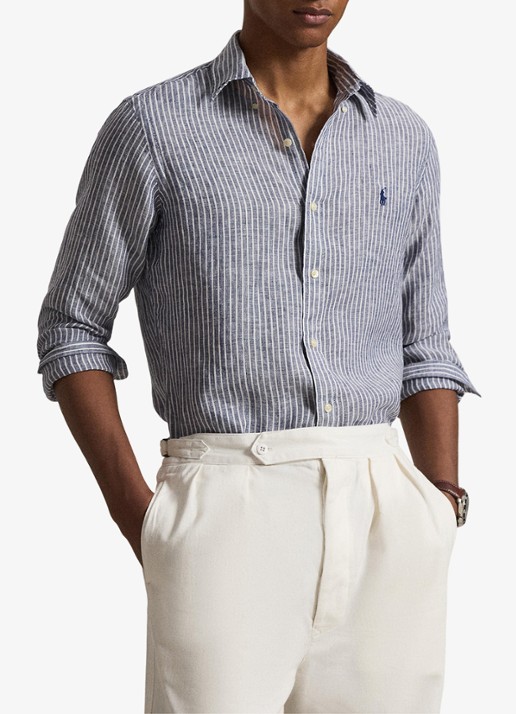 Ralph Lauren Regular fit overhemd van linnen met streepprint
