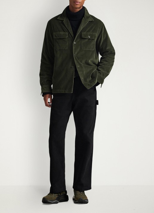Ralph Lauren Regular fit overshirt van corduroy - voorkant 2 armadillo / legergroen