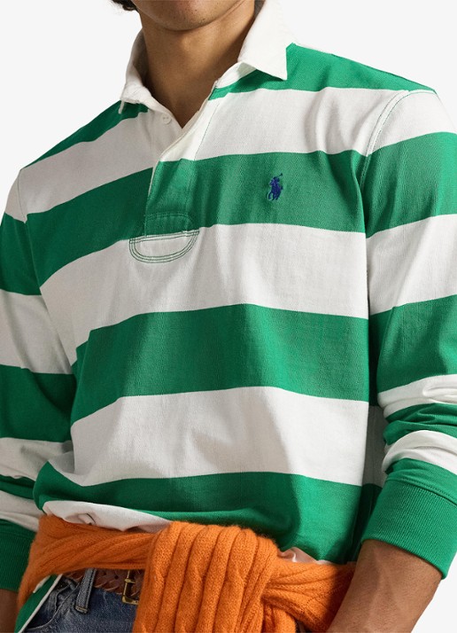 Ralph Lauren Regular fit polo met logo en streepprint - detail 4 groen