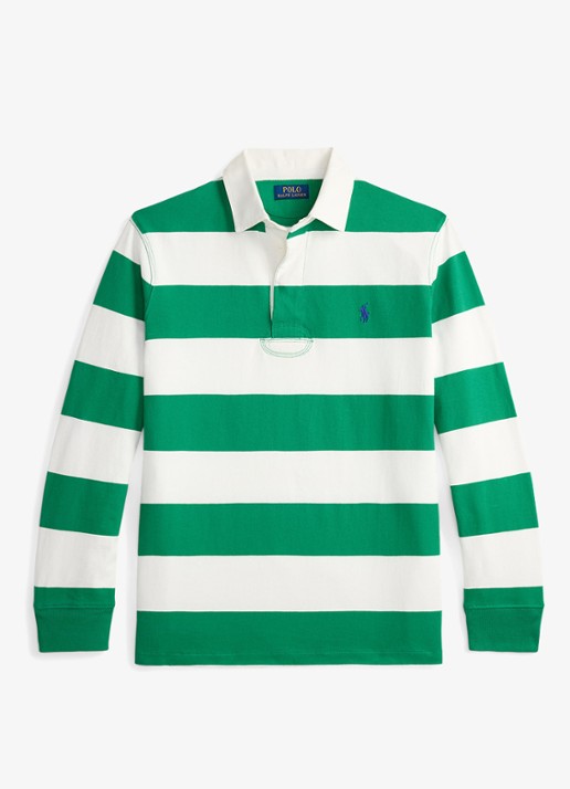 Ralph Lauren Regular fit polo met logo en streepprint - voorkant groen