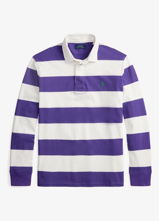 Ralph Lauren Regular fit polo met logo en streepprint - voorkant 2 paars