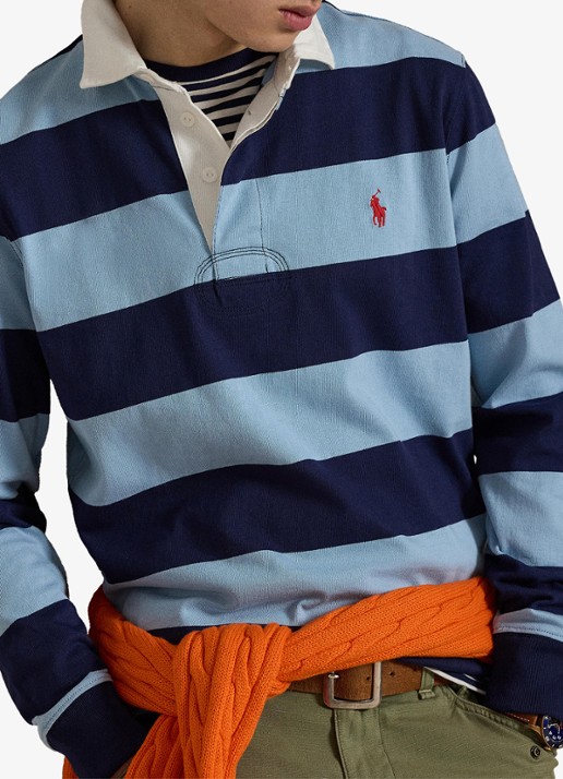 Ralph Lauren Regular fit polo met logo en streepprint - detail 2 powder blue