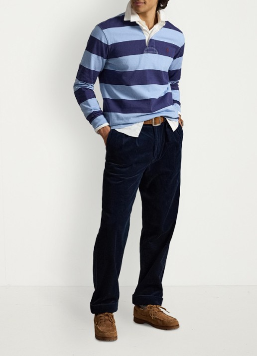 Ralph Lauren Regular fit polo met logo en streepprint - detail chmry blu/bthus nvy / donkerblauw