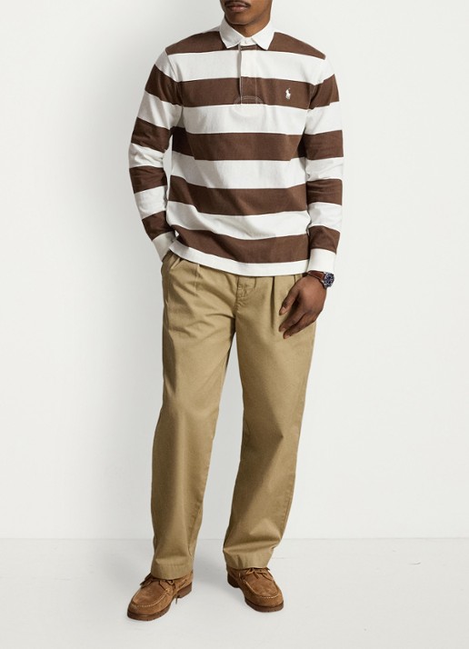 Ralph Lauren Regular fit polo met logo en streepprint - detail 3 trphy crm/choclate brwn / bruin