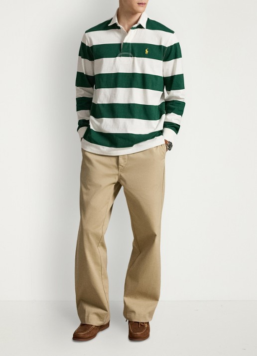 Ralph Lauren Regular fit polo met logo en streepprint - detail 3 trphy crm/nw forest / groen