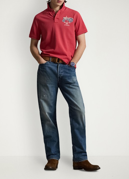 Ralph Lauren Regular fit polo met logo - voorkant 2 sunride red / rood