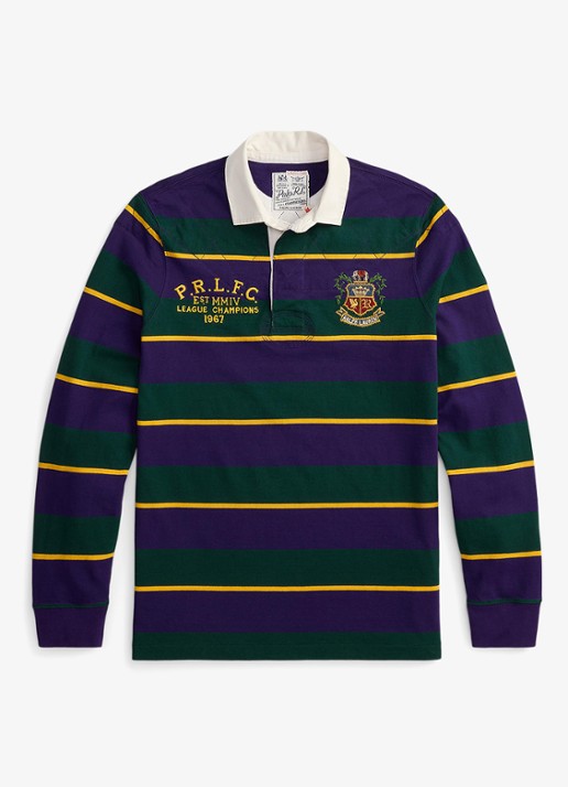 Ralph Lauren Regular fit polo met streepprint - voorkant 4 branford purple multi-3yl4