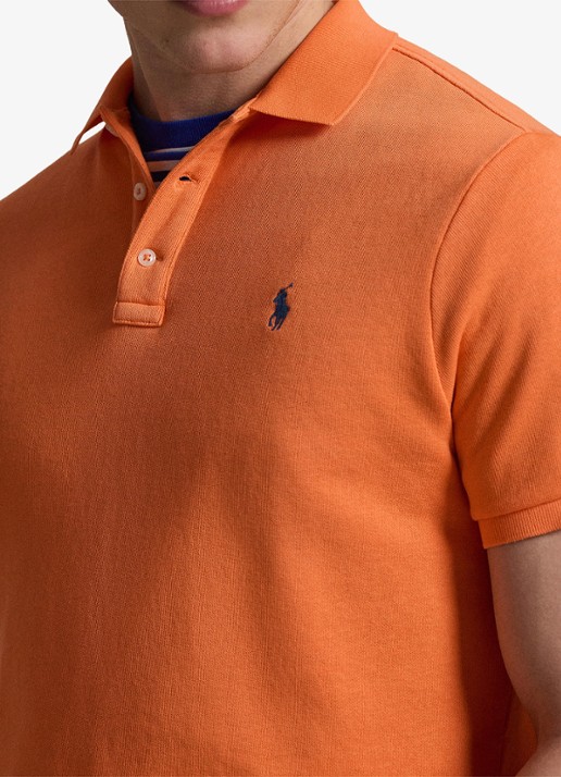 Ralph Lauren Regular fit polo van badstof met logo - detail 5 resort orange / oranje
