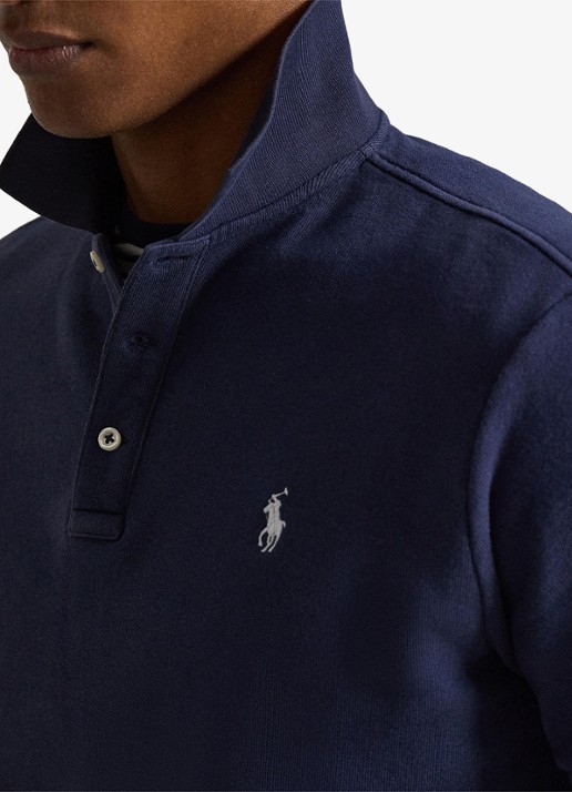 Ralph Lauren Regular fit polo van badstof met logo - detail 4 donkerblauw