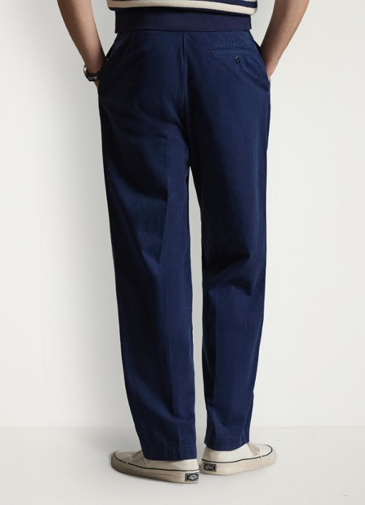 Ralph Lauren Relaxed fit chino met plooidetails - achterkant 5 dark cobalt-48ms