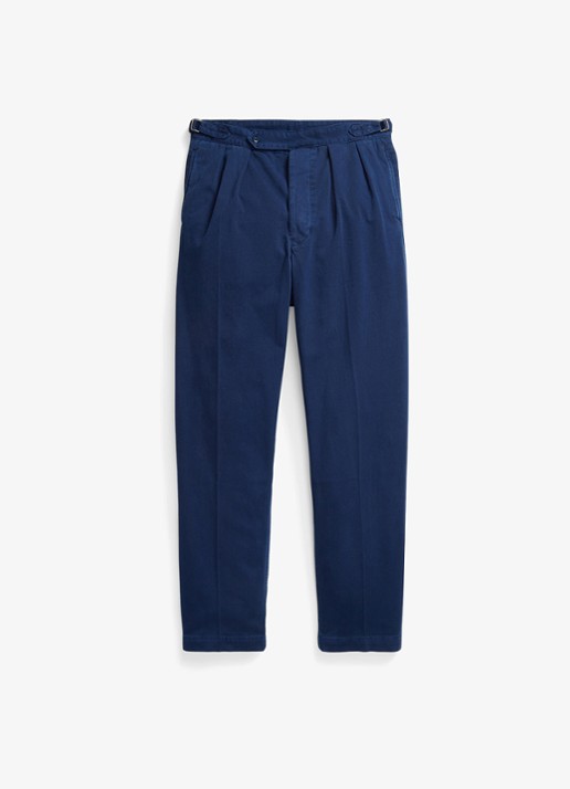 Ralph Lauren Relaxed fit chino met plooidetails - voorkant dark cobalt-48ms