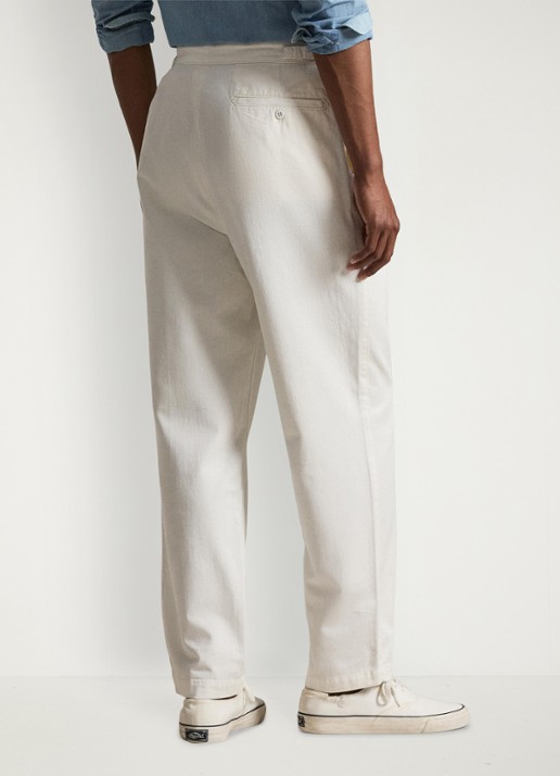 Ralph Lauren Relaxed fit chino met plooidetails - achterkant 5 deckwash white / wit