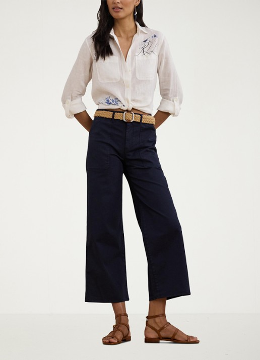 Ralph Lauren Relaxed fit overhemd met oprolbare mouw - voorkant 3 white / wit