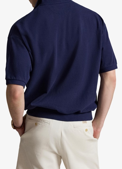 Ralph Lauren Relaxed fit polo met logo - achterkant newport navy / donkerblauw