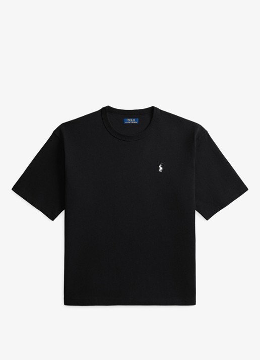 Ralph Lauren Relaxed fit T-shirt met ronde hals - voorkant polo black / zwart
