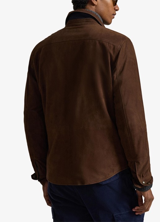 Ralph Lauren Reversible jack van suède - achterkant bruin