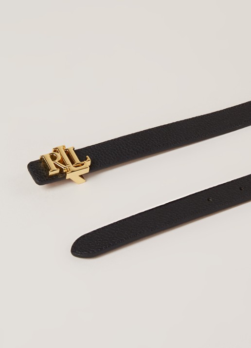 Ralph Lauren Reversible riem van leer - detail 3 zwart