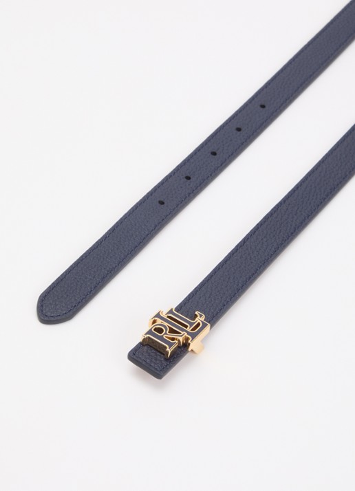 Ralph Lauren Reversible riem van leer - detail 2 donkerblauw