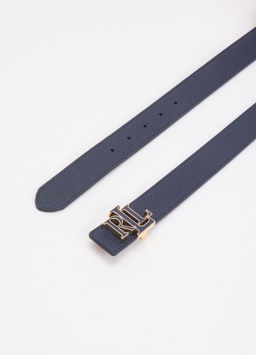 Ralph Lauren Reversible riem van leer - detail 2 donkerblauw