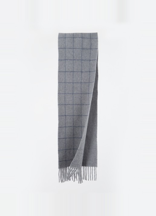 Ralph Lauren Reversible sjaal in wolblend 168 x 25 cm - detail 2 grijs