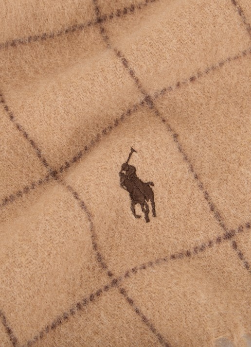 Ralph Lauren Reversible sjaal in wolblend 168 x 25 cm - detail 2 camel