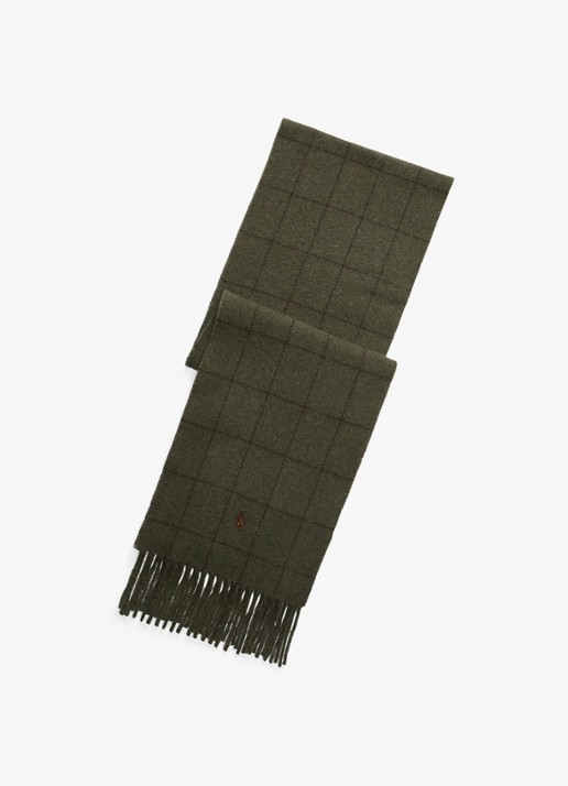 Ralph Lauren Reversible sjaal in wolblend 168 x 25 cm - voorkant bruin