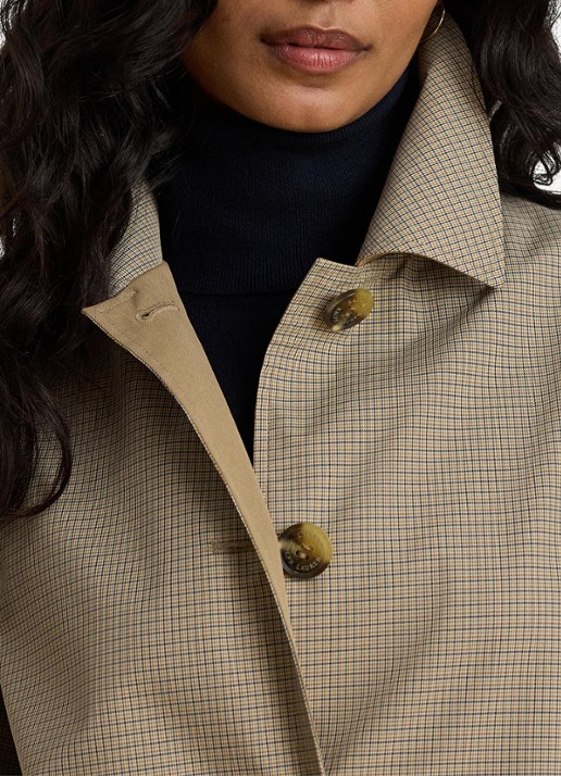 Ralph Lauren Reversible trenchcoat met ruitdessin - detail 5 brown mini check / beige