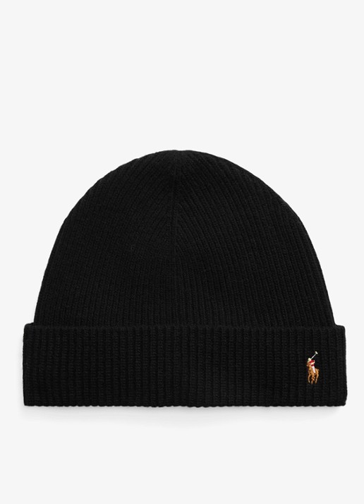 Ralph Lauren Ribgebreide muts in wolblend
