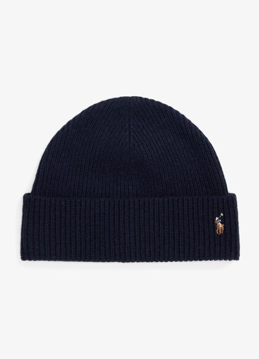 Ralph Lauren Ribgebreide muts in wolblend
