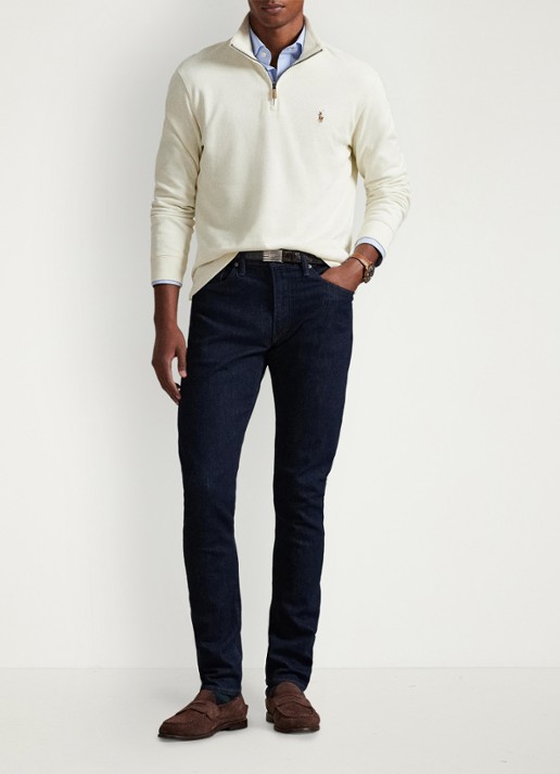 Ralph Lauren Ribgebreide trui met halve rits - detail 4 parchment cream / creme