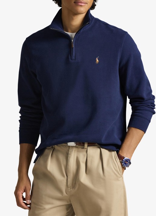 Ralph Lauren Ribgebreide trui met halve rits