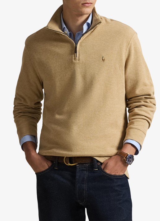 Ralph Lauren Ribgebreide trui met halve rits