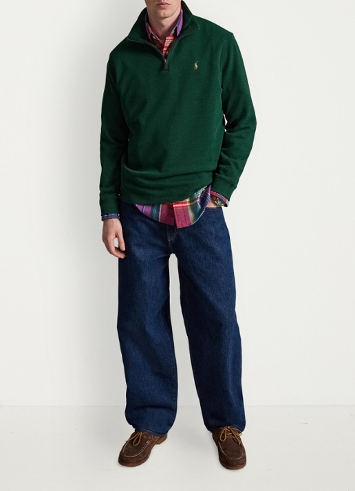 Ralph Lauren Ribgebreide trui met halve rits