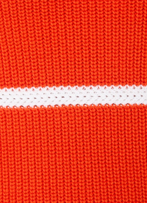 Ralph Lauren Ribgebreide trui met streepprint - detail 2 oranjerood