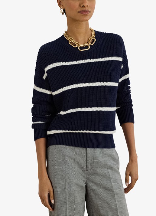 Ralph Lauren Ribgebreide trui met streepprint
