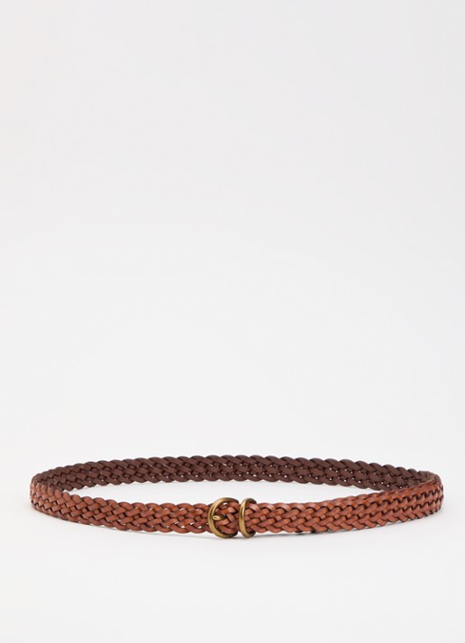 Ralph Lauren Riem van leer met gevlochten detail