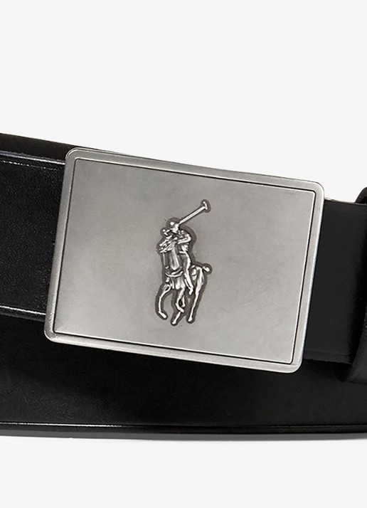 Ralph Lauren Riem van leer - detail 3 black / zwart