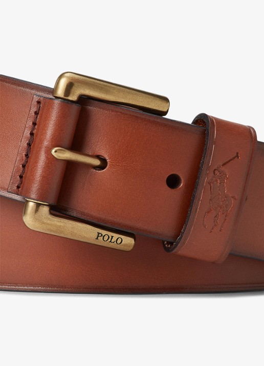 Ralph Lauren Riem van leer - detail 2 cognac
