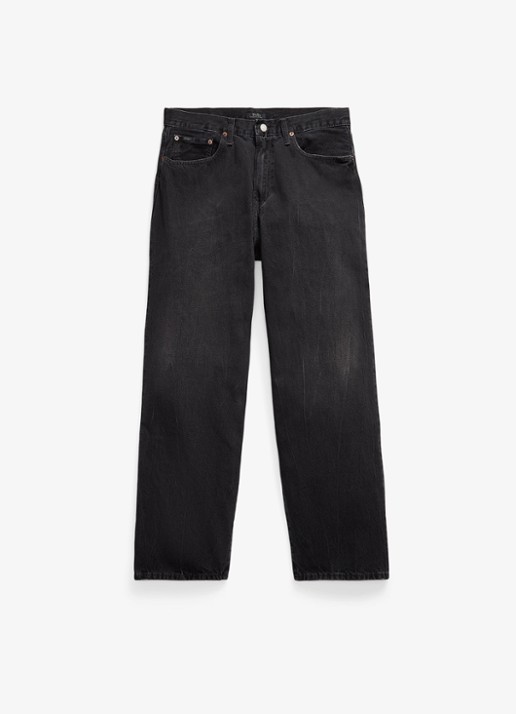 Ralph Lauren Rivington relaxed fit jeans met donkere wassing - voorkant coalmont wash / zwart