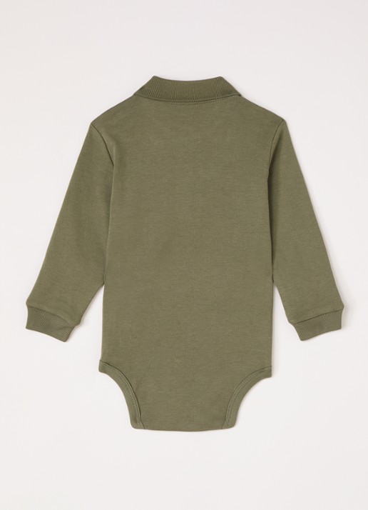 Ralph Lauren Romper met kraag - voorkant 2 olijfgroen