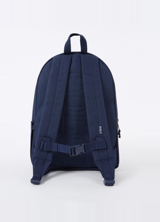 Ralph Lauren Rugzak met logoborduring - achterkant donkerblauw
