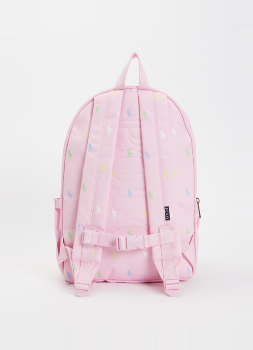 Ralph Lauren Rugzak met logoprint  - achterkant 3 roze