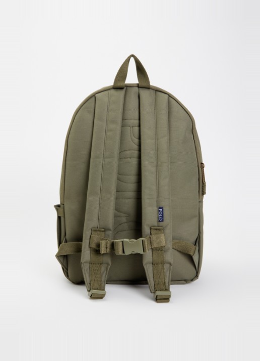 Ralph Lauren Rugzak met logoprint  - achterkant 3 olijfgroen