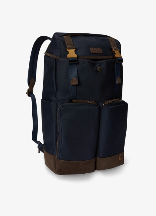 Ralph Lauren Rugzak met suède details - detail newport navy/brown / donkerblauw