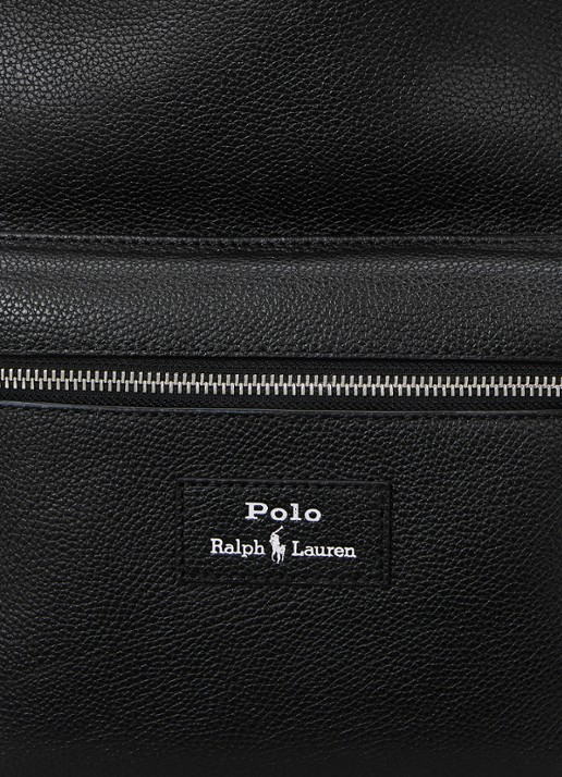 Ralph Lauren Rugzak van leer met laptopvak - detail 4 black / zwart