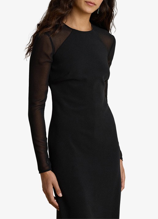 Ralph Lauren Semi-transparante maxi jurk met split