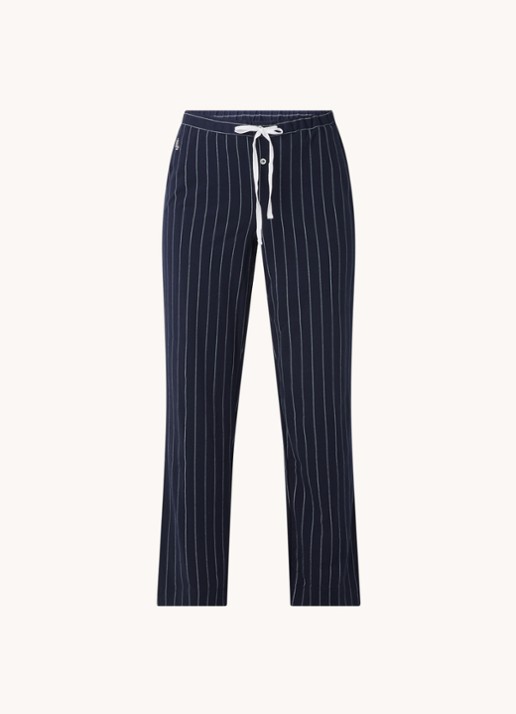 Ralph Lauren Seperate pyjamabroek met streepprint - voorkant 2 donkerblauw
