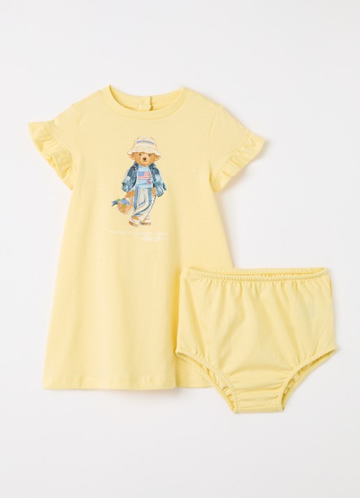 Ralph Lauren Set van T-shirt jurk met bloomer 2-delig