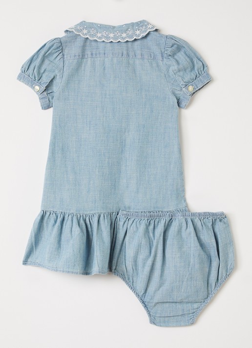 Ralph Lauren Set van tuniekjurk met bloomer - voorkant 2 indigo