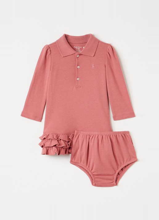 Ralph Lauren Set van tuniekjurk met bloomer - voorkant roze